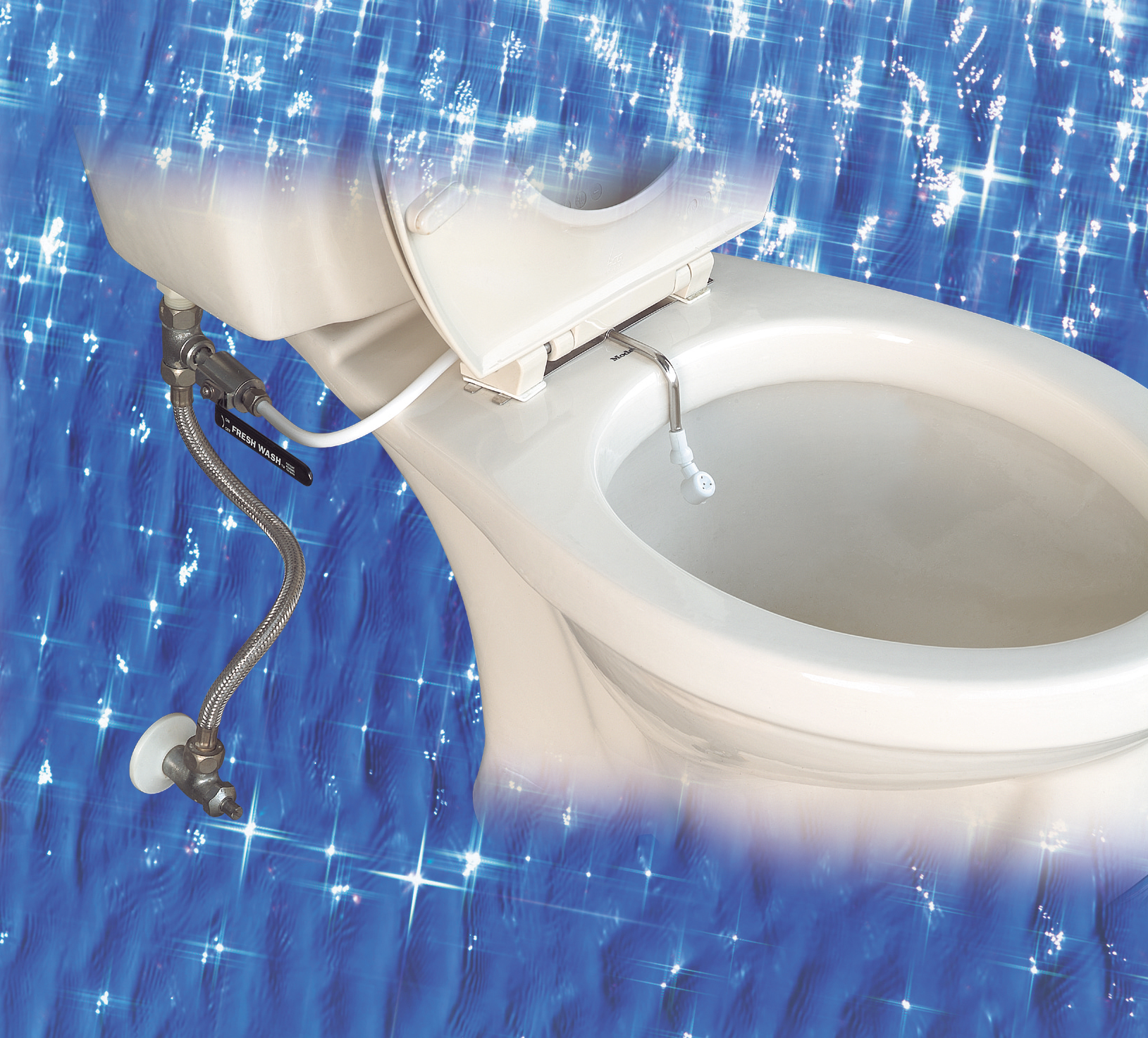 噴嘴鎖在馬桶座墊下的標準裝法